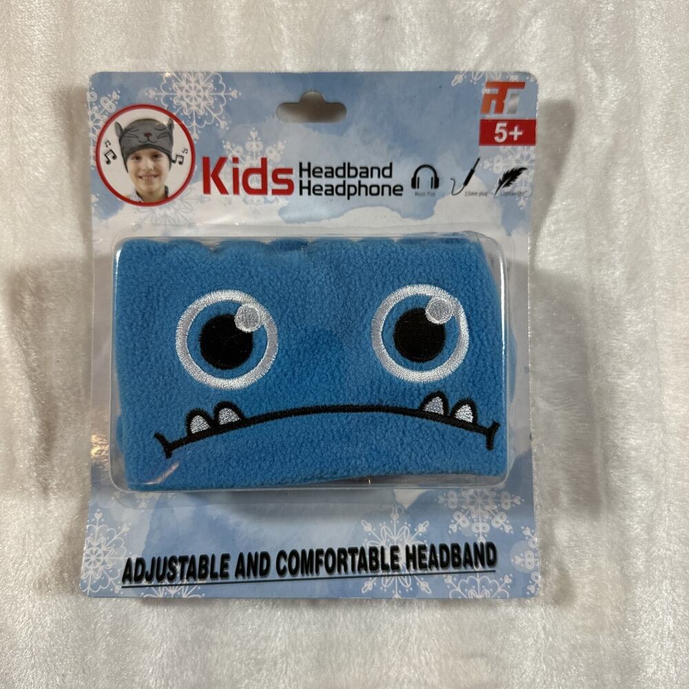 New Adjustable Kids Headband Headphone Comfortable Blue Monster Ear Warmers